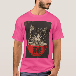 Cat Eating Ramen T-Shirt