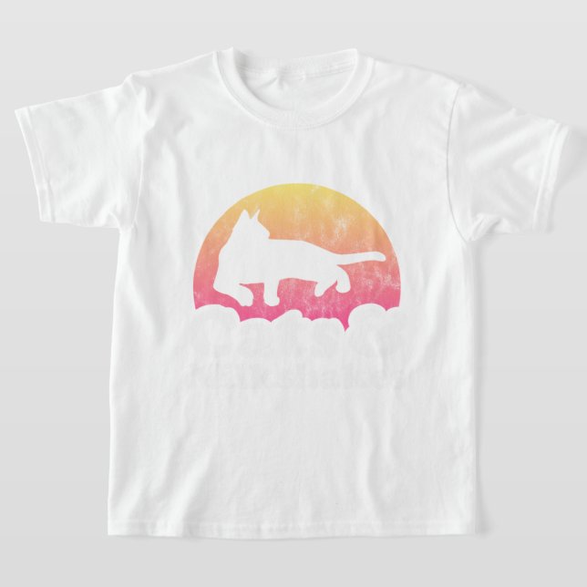 Cat Eating Spaghetti  46 T-Shirt (Laydown)