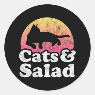 Cat eating spaghetti 54 classic round sticker
