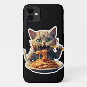 Cat Eating Spaghetti Case-Mate iPhone Case