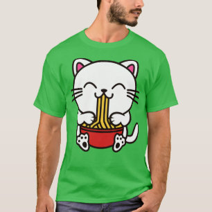 Cat Eating Spaghetti Kawaii T-Shirt
