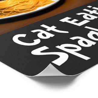 Cat Eating Spaghetti Meme Poster