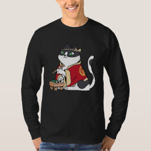 Cat Eating Sushi Cat Sushi Restaurant Sushi Cat T-Shirt