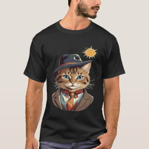 Cat Elegant Art with Hat T-Shirt