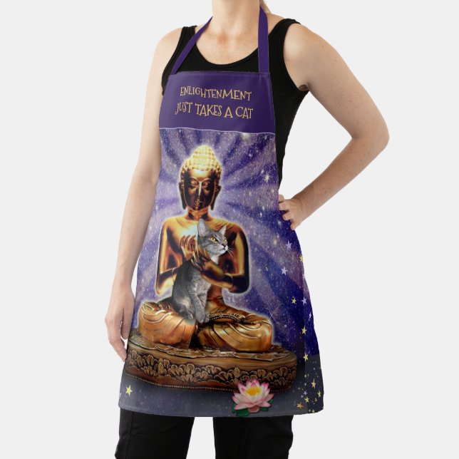Cat Enlightenment All-Over Print Apron (Insitu)
