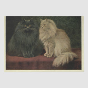 Cat Ephemera Decoupage Blu Cream Persians Tissue Paper