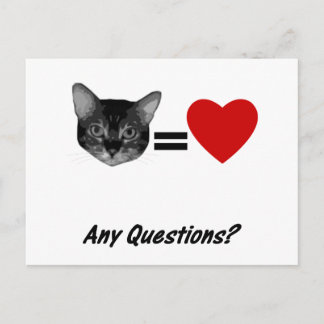 Cat Equals Love Postcard