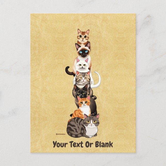 Cat-Er-Pillar Feline Tower Postcard (Front)