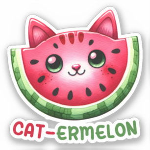 Cat-ermelon Funny Cat Watermelon Pun