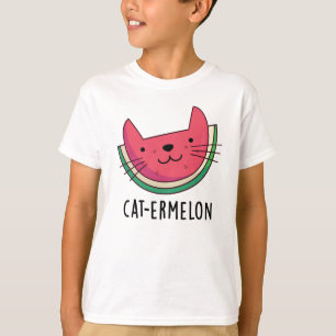 Cat-ermelon Funny Cat Watermelon Pun T-Shirt