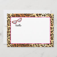 Cat Eye Glasses Leopard Print w/Custom Name