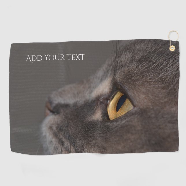 Cat Eye-Macro by Shirley Taylor Golf Towel (Horizontal)