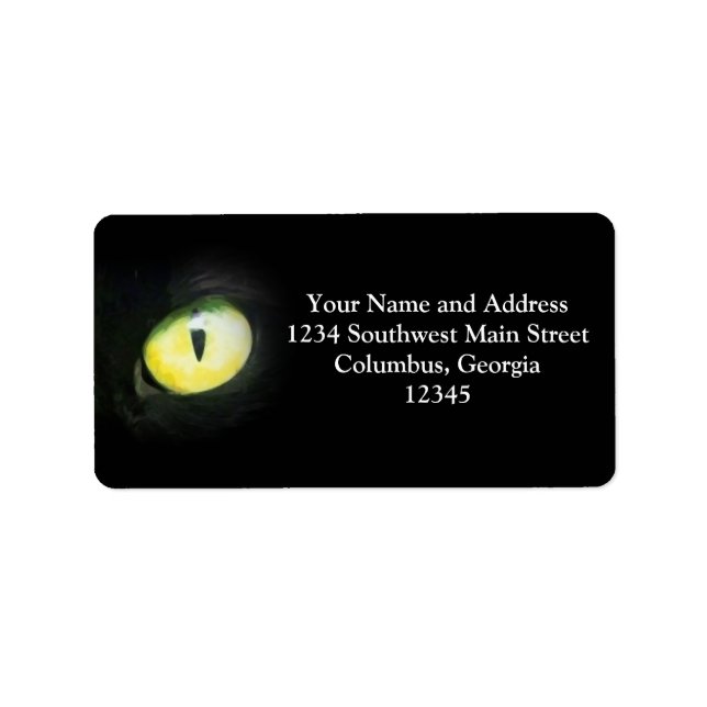 Cat Eyes, Black and Yellow Stare Label (Front)