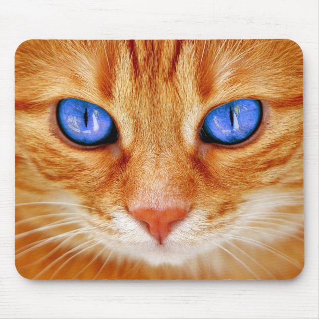 Cat Eyes Cat Eyes Face Tiger Mackerel Red Cat Mouse Pad (Front)