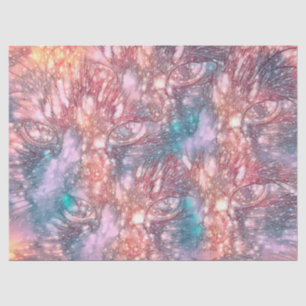 Cat Eyes Colourful Pink Teal Elegant Chic Texture Tissue Paper