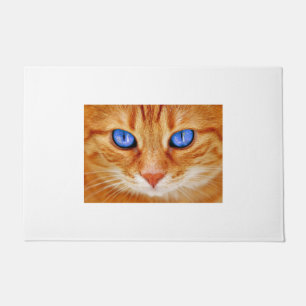 Cat Eyes Face Tiger mackerel red Cat Doormat
