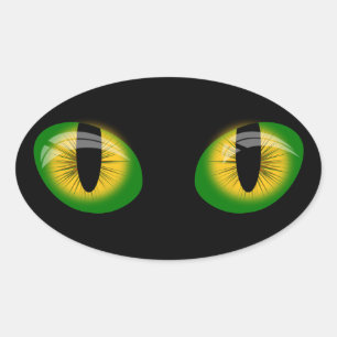 Cat Eyes Green and Black Sticker