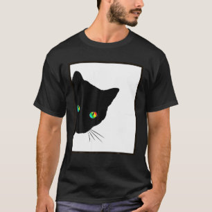 Cat Eyes , Rainbow Black Cat T T-Shirt