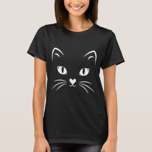 Cat Face Black Cat Halloween Costume T-Shirt