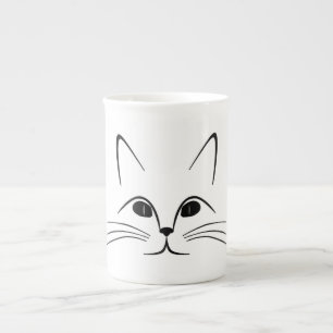 CAT FACE BONE CHINA MUG