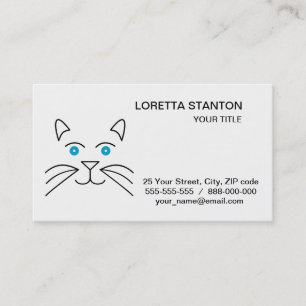 Cat face business card
