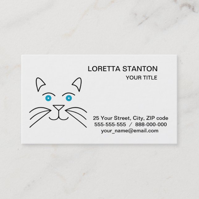 Cat face business card (Front)