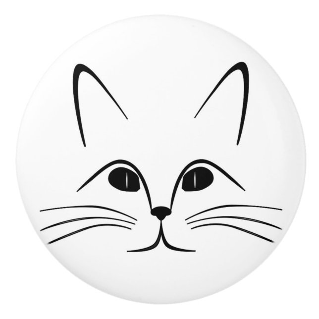 CAT FACE CERAMIC KNOB (Front)