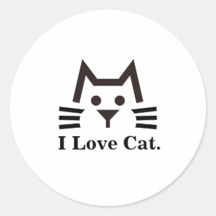 Cat-Face Classic Round Sticker