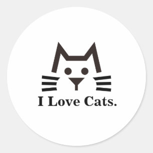 Cat-Face Classic Round Sticker