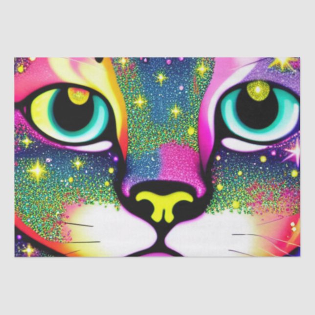 Cat Face Close Up Pop Art     Tissue Paper (Front)