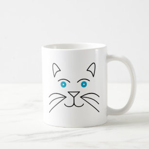 Cat face coffee mug