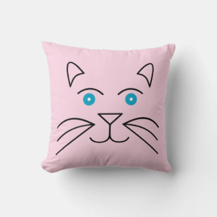 Cat face cushion