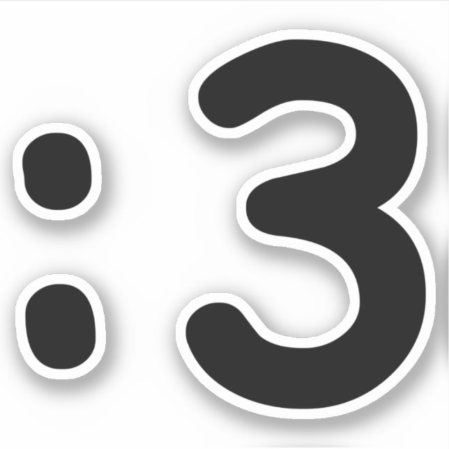 Cat Face Emoticon :3 (Front)