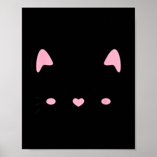 Cat face eyelashes kitten cute cats lovers poster