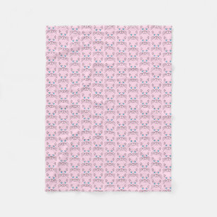 Cat face fleece blanket