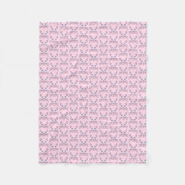 Cat face fleece blanket (Front)