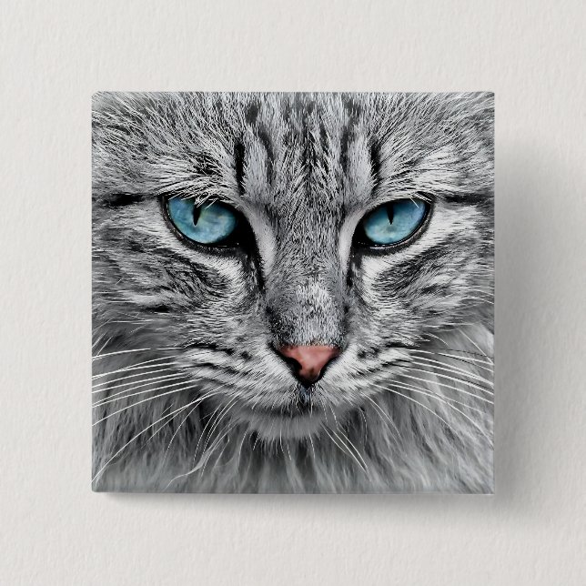 Cat Face Fractal Design-10682 15 Cm Square Badge (Front)