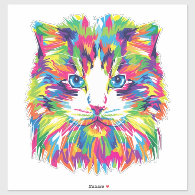 Cat Face Geometric Prismatic Design-32453 (Sheet)