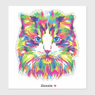 Cat Face Geometric Prismatic Design-32453