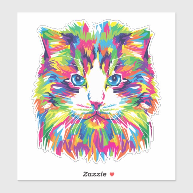 Cat Face Geometric Prismatic Design-32453 (Sheet)