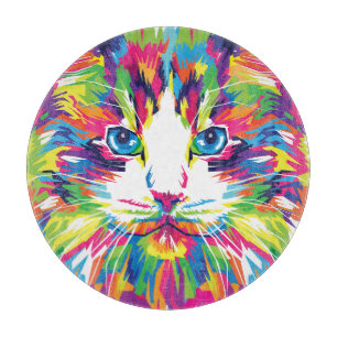 Cat Face Geometric Prismatic Design-32453 Cutting Board