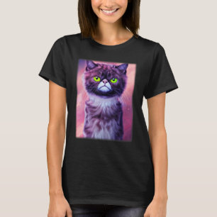 Cat face graphic  animal pet  grumpy kitten print  T-Shirt