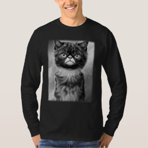 Cat face graphic  animal pet  grumpy kitten print  T-Shirt