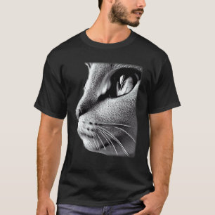 Cat face graphic animal pet grumpy kitten print T-Shirt