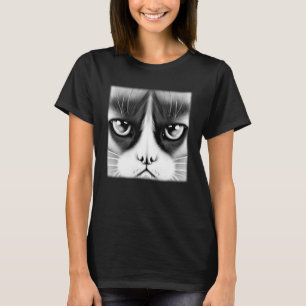 Cat face graphic  animal pet  grumpy kitten print  T-Shirt