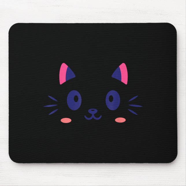 Cat Face Head Kitten Cute Halloween Costume Mouse Pad (Front)