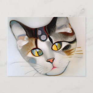 Cat face in the style of Klimt AI generated art Postcard