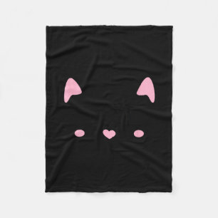 Cat face kitten cute cats lovers smile halloween fleece blanket