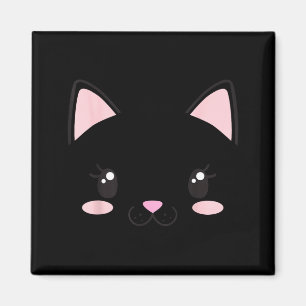 Cat face kittens eyelashes cute funny halloween magnet