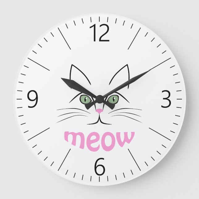 Cat face large clock (Front)